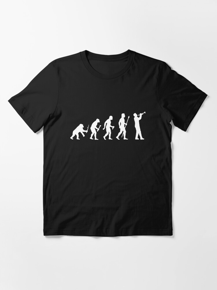 Alternate view of Funny Trumpet Evolution Of Man Silhouette Essential T-Shirt