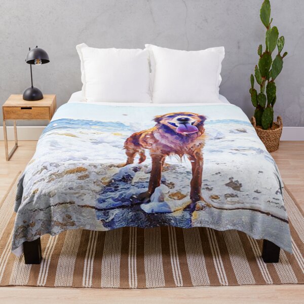 Item preview, My Beech Loves the Beach Golden Retriever Funny Abstract Dog Meme designed and sold by PeriodicLabel.