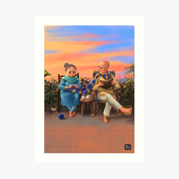 Knitting life together Art Print