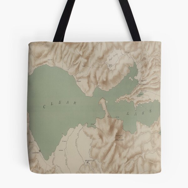 Item preview, Old Clear Lake California Map (1887) Vintage Bass Capital of the West Atlas designed and sold by BravuraMedia.