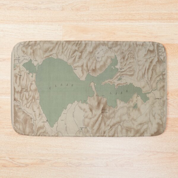 Item preview, Old Clear Lake California Map (1887) Vintage Bass Capital of the West Atlas designed and sold by BravuraMedia.
