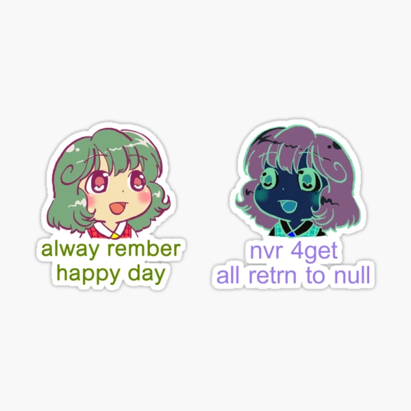 my double pack of pls rember happy day yuuka kazami and the dark reverse /  touhou meme | Sticker