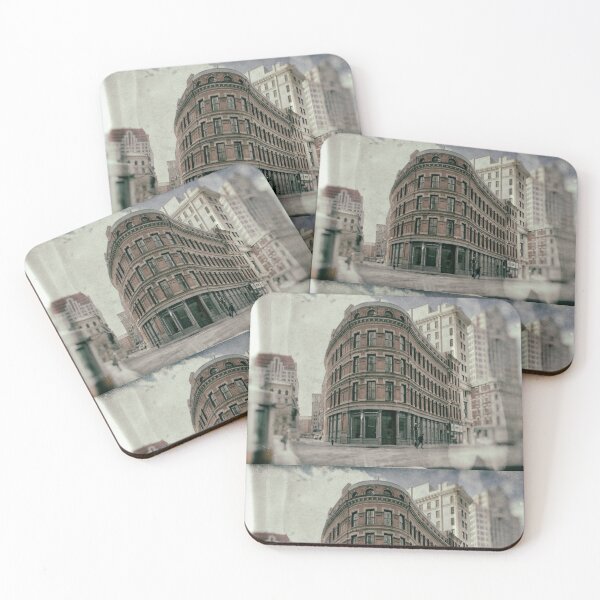 Item preview, Colorized Old Flat Iron Building at Corner of Franklin and Devonshire Boston Massachusetts designed and sold by Stephen Orsillo.