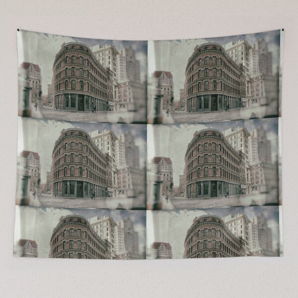 Item preview, Colorized Old Flat Iron Building at Corner of Franklin and Devonshire Boston Massachusetts designed and sold by Stephen Orsillo.