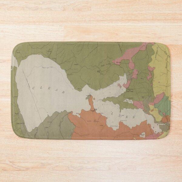 Item preview, Old Clear Lake Geology Map (1887) Vintage Bass Capital of the West Geological Atlas designed and sold by BravuraMedia.
