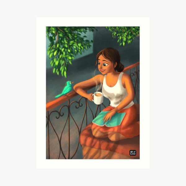 Cuppa, Book & Company Art Print