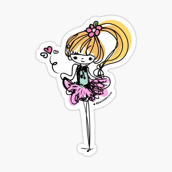 doodle girl illustration Sticker