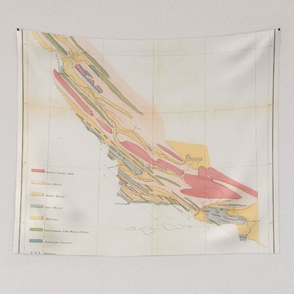 Item preview, Old Coastal California Geology Map (1856) Vintage CA Coast Geological Atlas designed and sold by BravuraMedia.