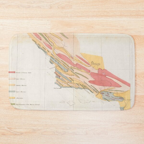 Item preview, Old Coastal California Geology Map (1856) Vintage CA Coast Geological Atlas designed and sold by BravuraMedia.