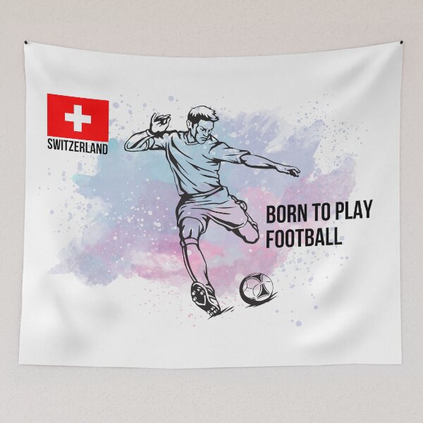 Item preview, Swiss Football Player Kicking the Football - Football designed and sold by cravingmart.