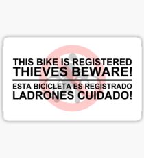 Anti Bike Theft Sticker Sticker
