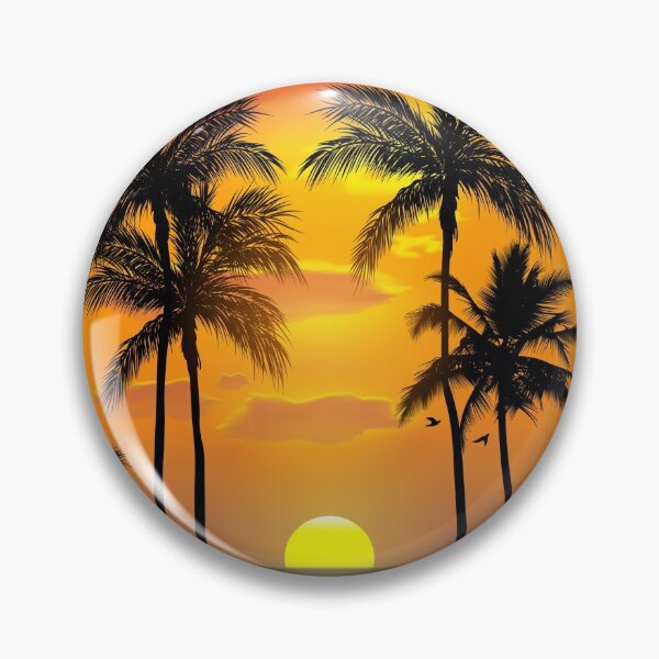 Item preview, Tropical Sunset Palm Trees Orange Yellow designed and sold by PadMode.