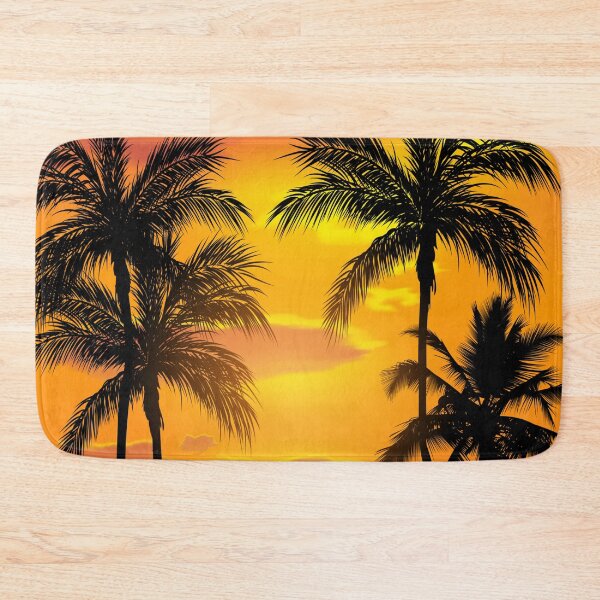 Item preview, Tropical Sunset Palm Trees Orange Yellow designed and sold by PadMode.