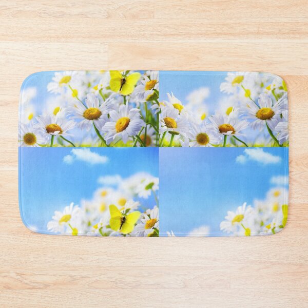 Item preview, yellow butterfly on a field daisy, in a field under a blue sky designed and sold by filon19931.