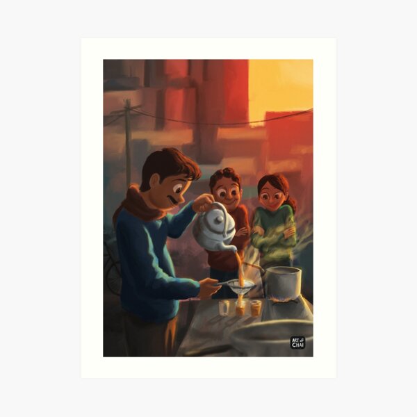 The morning chai Art Print
