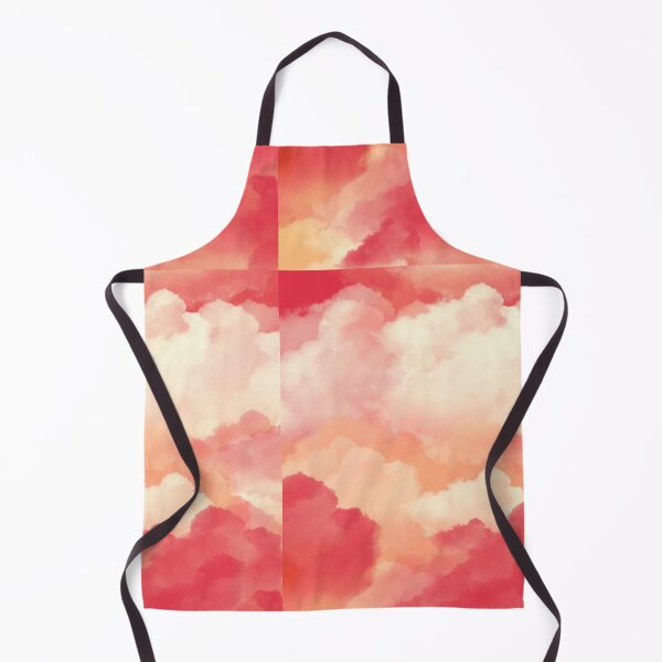 Item preview, Bright Red Orange Pink White Clouds Pattern Watercolor designed and sold by hopecope.
