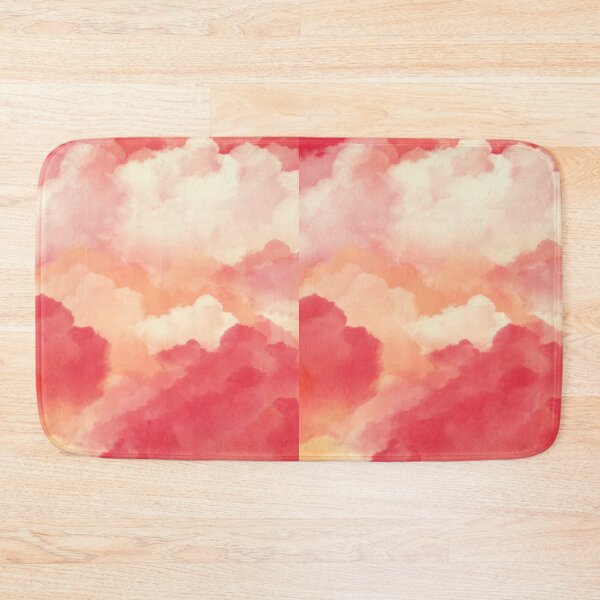 Item preview, Bright Red Orange Pink White Clouds Pattern Watercolor designed and sold by hopecope.