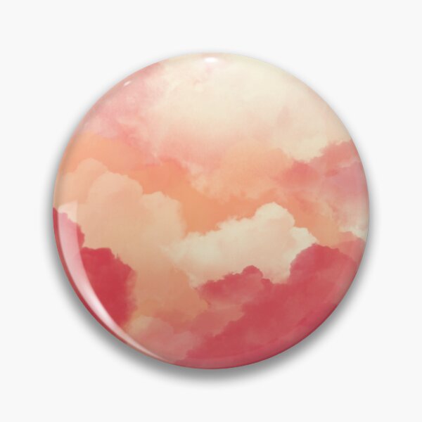 Item preview, Bright Red Orange Pink White Clouds Pattern Watercolor designed and sold by hopecope.