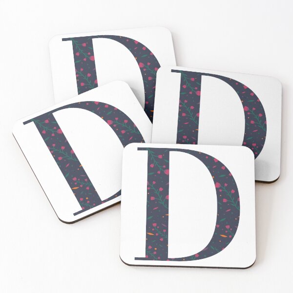 Item preview, Dark Floral Pattern Letter D Monogram designed and sold by Memezilda.