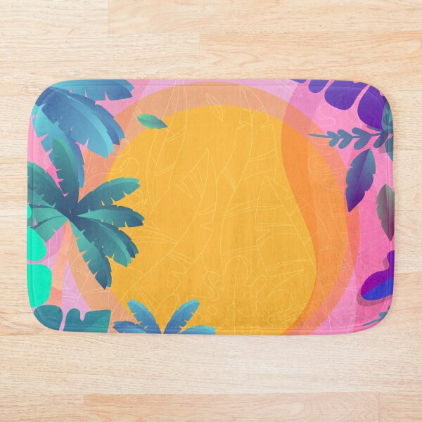 Item preview, Pink Vaporwave Tropical Island, Tropical Plants designed and sold by PadMode.