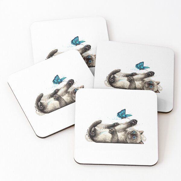 Item preview, Cat Play with Butterfly designed and sold by LeHongTien.