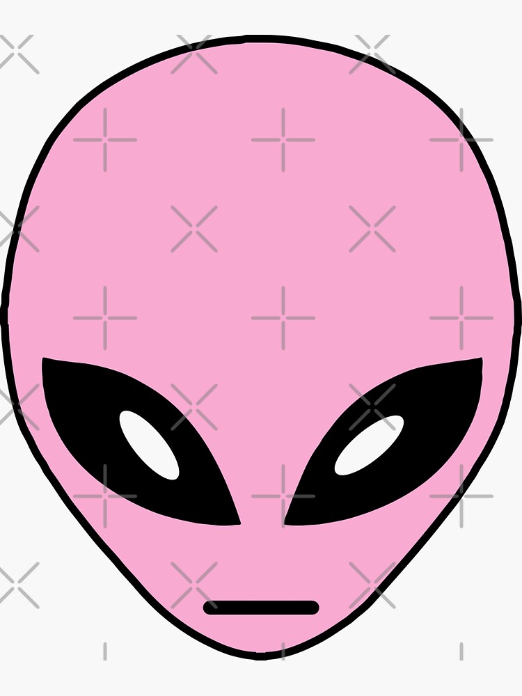 "Pink Alien Face" Sticker for Sale by Abde32 Redbubble
