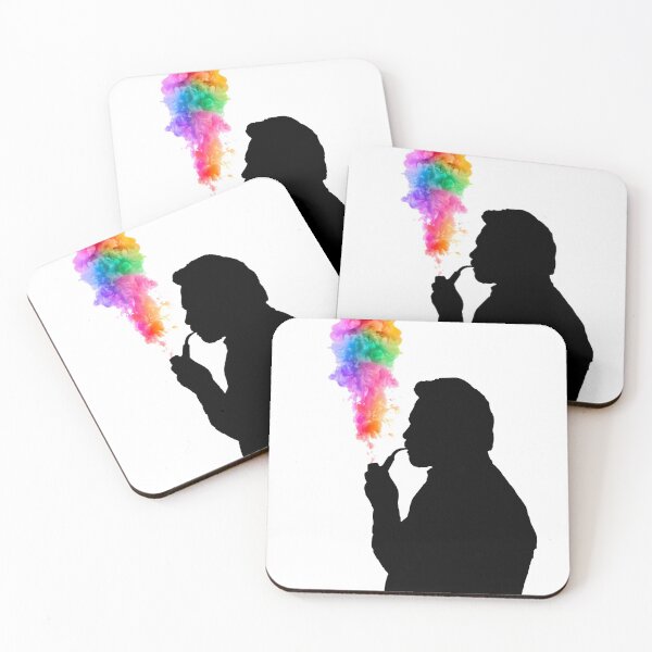 Item preview, Man smoking a pipe with rainbow smoke designed and sold by Gaygram.