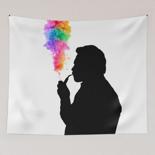 Item preview, Man smoking a pipe with rainbow smoke designed and sold by Gaygram.