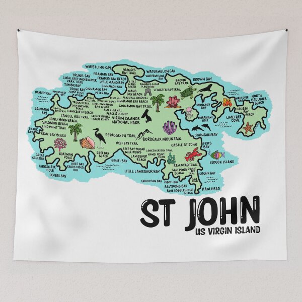 Item preview, St John Map  designed and sold by fiberandgloss.