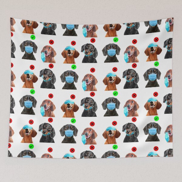 Item preview, Dachshund and Face mask  designed and sold by LeHongTien.
