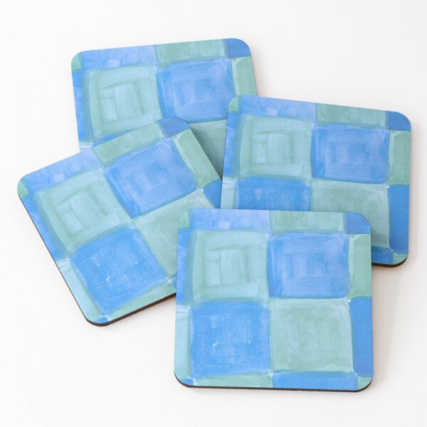 Item preview, Blue watercolor squares painting watercolour pattern designed and sold by WatercolorFun.