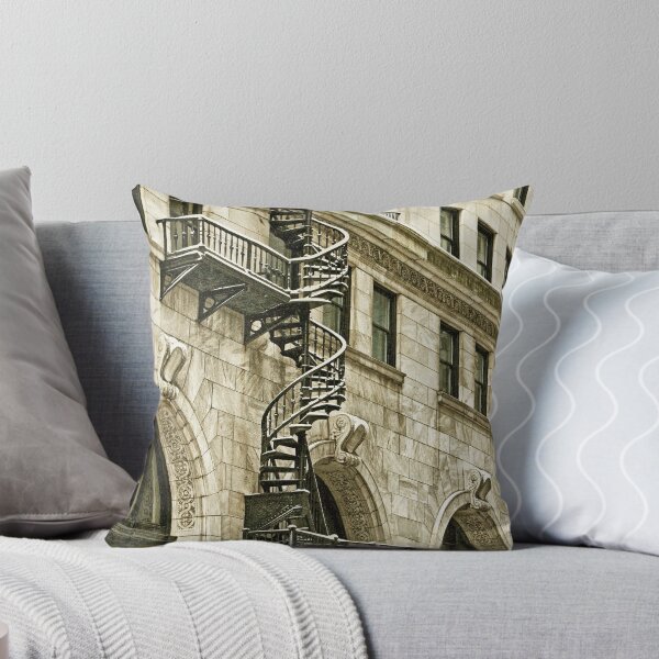 Item preview, ornate spiral fire escape covered with snow in downtown boston massachusetts designed and sold by Stephen Orsillo.