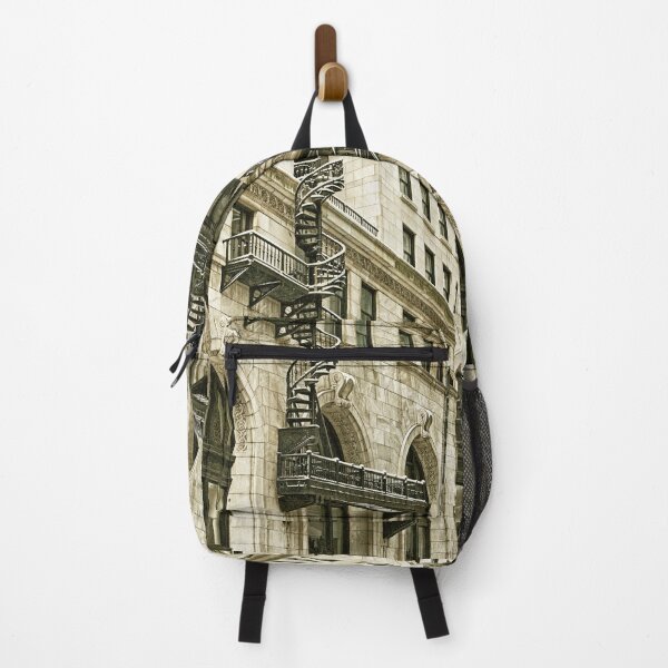 Item preview, ornate spiral fire escape covered with snow in downtown boston massachusetts designed and sold by Stephen Orsillo.