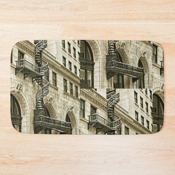 Item preview, ornate spiral fire escape covered with snow in downtown boston massachusetts designed and sold by Stephen Orsillo.