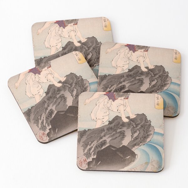 Item preview, Oniwakamaru Observing the Great Carp in the Pond designed and sold by japanese-ukiyoe.