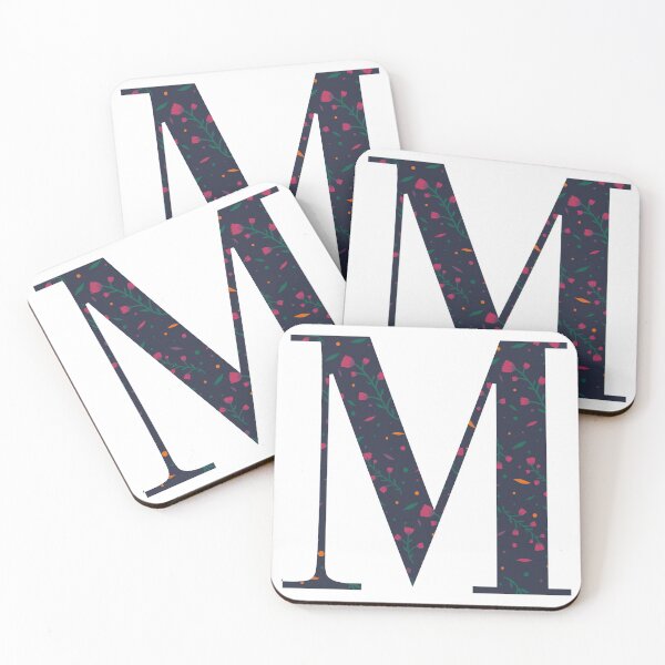 Item preview, Dark Floral Pattern Letter M Monogram designed and sold by Memezilda.