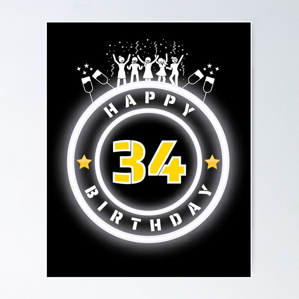 Item preview, Regalo de cumpleaños - 34 año - fiesta moderna designed and sold by Etpramouss.