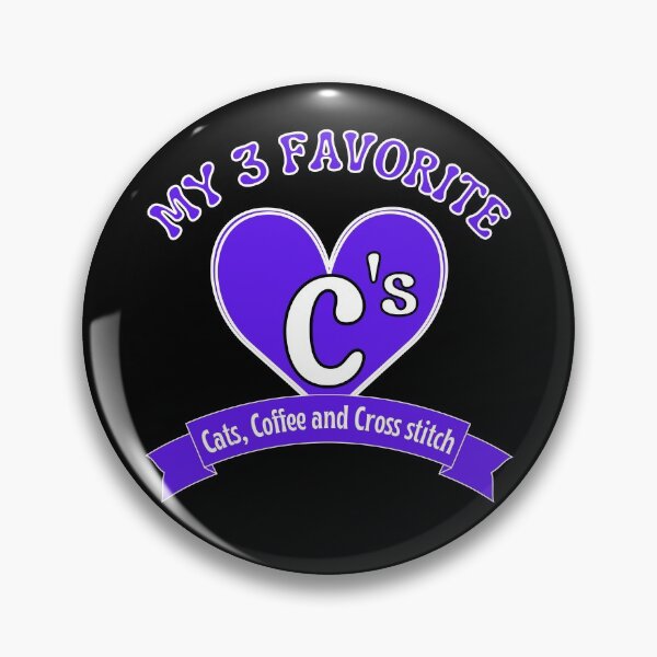 Item preview, My 3 favourite C's. Cats, Coffee and Cross Stitch designed and sold by TheGreenGoat.
