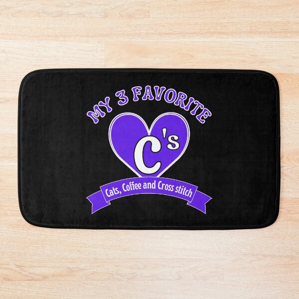 Item preview, My 3 favourite C's. Cats, Coffee and Cross Stitch designed and sold by TheGreenGoat.