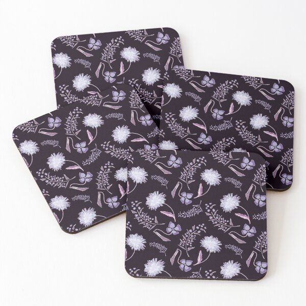 Item preview, Lilac pink floral pattern against dark background. designed and sold by UVI-CA.