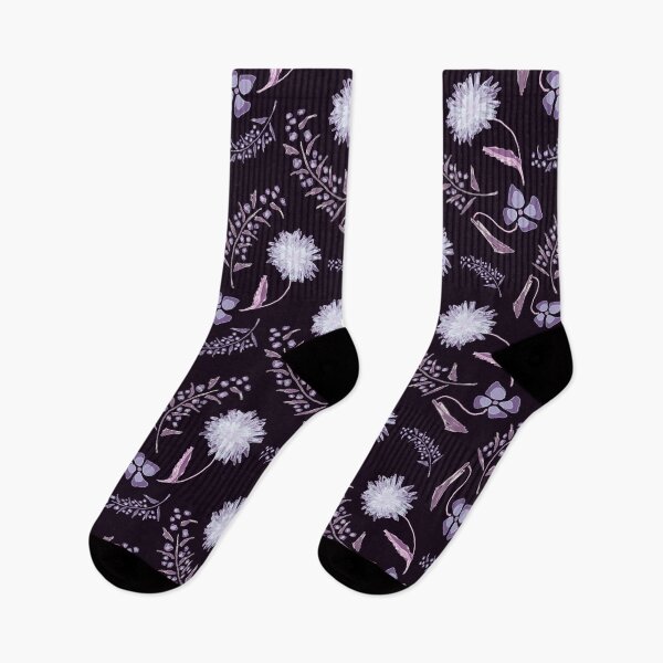Item preview, Lilac pink floral pattern against dark background. designed and sold by UVI-CA.