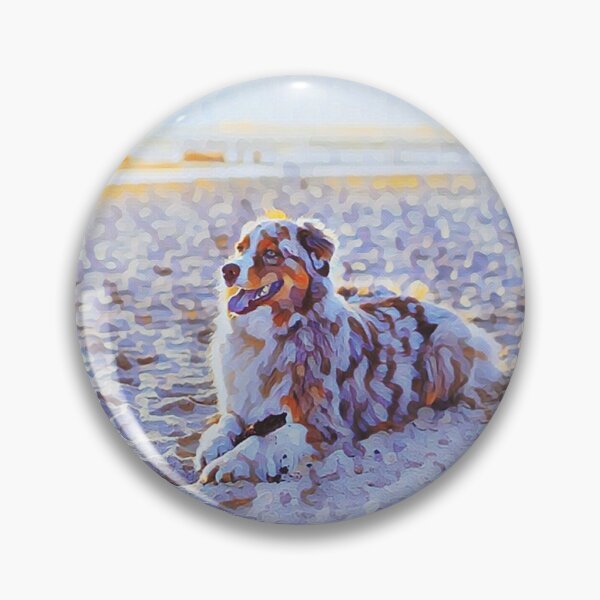 Item preview, My Beech Loves the Beach Australian Shepherd Aussie Funny Abstract Dog Meme designed and sold by PeriodicLabel.