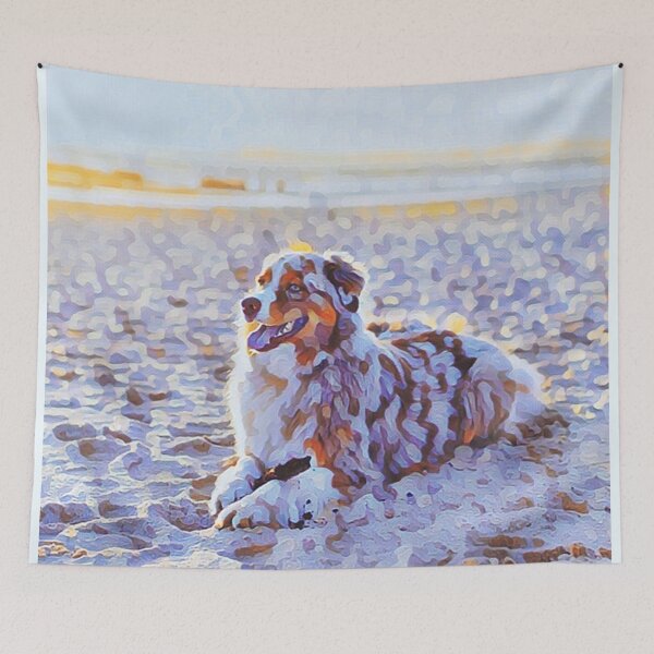 Item preview, My Beech Loves the Beach Australian Shepherd Aussie Funny Abstract Dog Meme designed and sold by PeriodicLabel.