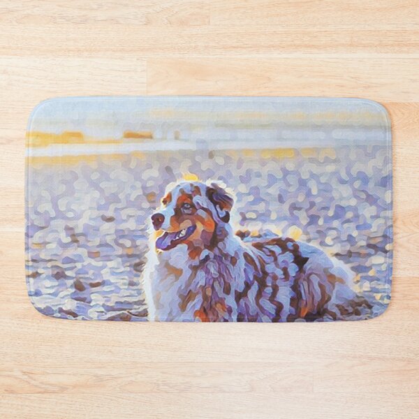 Item preview, My Beech Loves the Beach Australian Shepherd Aussie Funny Abstract Dog Meme designed and sold by PeriodicLabel.