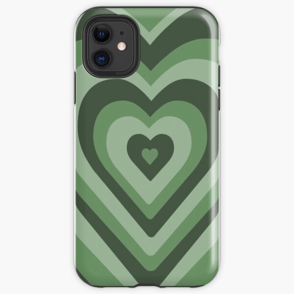 Funda de teléfono con diseño de corazón verde salvia para iPhone Xs/X,  bonita funda estética indie para niñas, mujeres, niños y hombres, funda  única