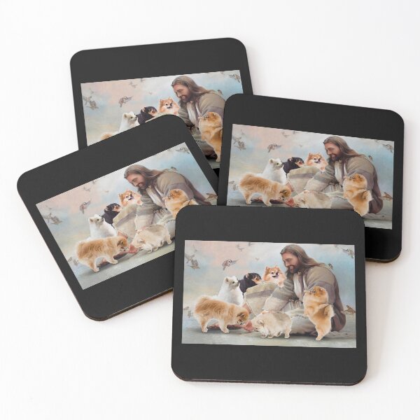 Artikelvorschau, Gott umgeben von pommerschen Engeln Geschenk für alle, die Jesus und den pommerschen Hund lieben entworfen und verkauft von MagicatcoArt.