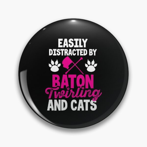 Item preview, Fácilmente Distraído por Gatos y Baton Twirling designed and sold by MagicSD Designs.