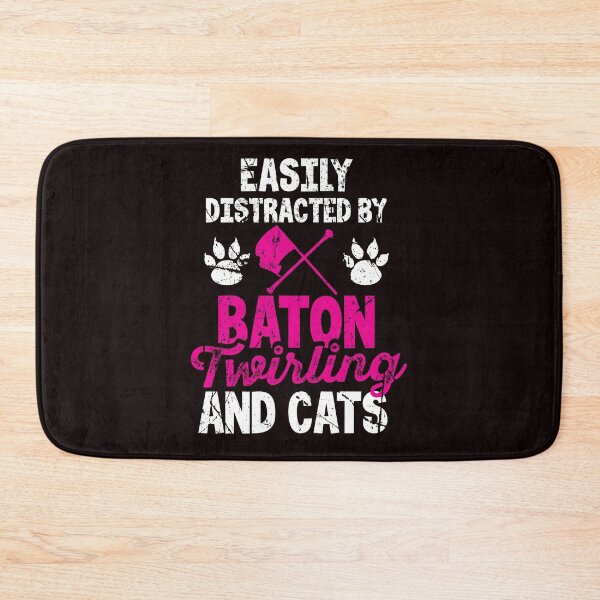 Item preview, Easily Distracted By Baton Twirling and Cats designed and sold by MagicSD Designs.
