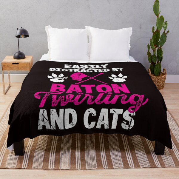 Item preview, Easily Distracted By Baton Twirling and Cats designed and sold by MagicSD Designs.