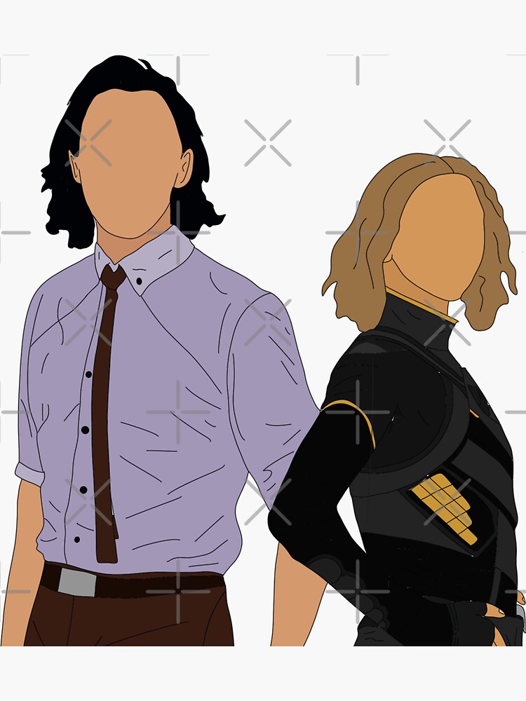 Thumbnail 3 of 3, Sticker, Loki and Sylvie Cute Merch designed and sold by Brooktp.